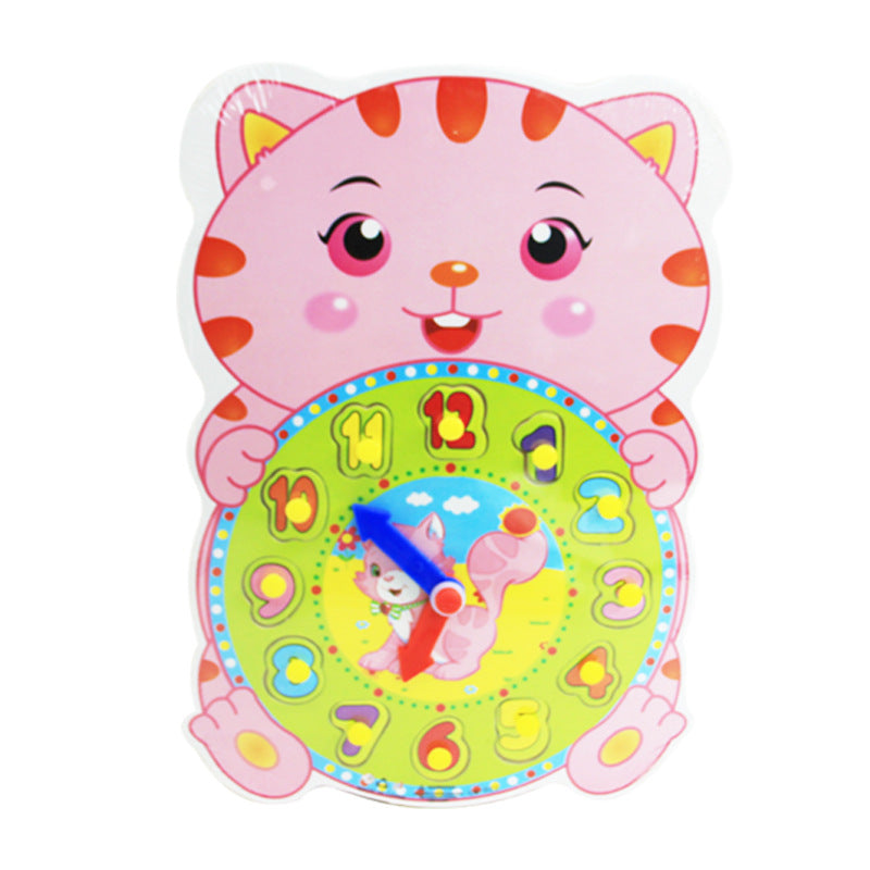 Cartoon Puzzle Shape Clock Matching Toy for Kids